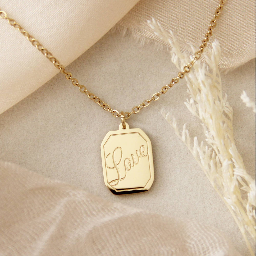 Gold Love Pendant Necklace | Christian Necklace