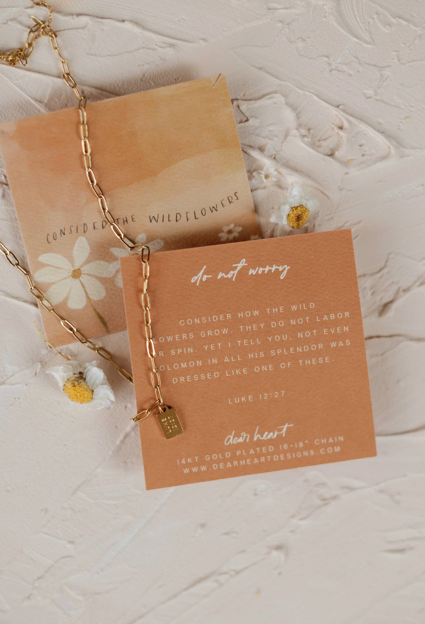 Do Not Worry Gold Tag Necklace | Dear Heart
