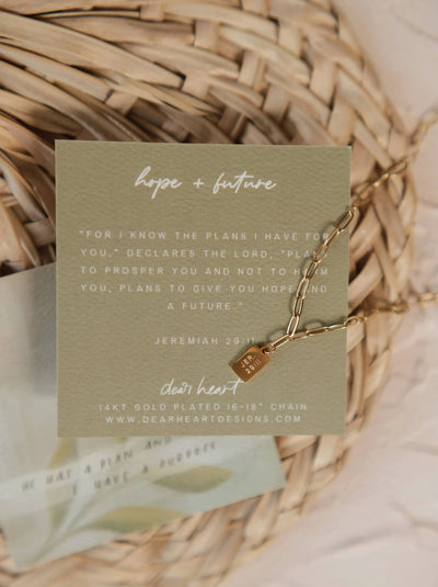 Hope and a Future Necklace | Jeremiah 29:11 | Dear Heart Jewelry | Christian Necklace