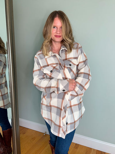 Thread and Supply Tullis Jacket - Grey and Copper Plaid