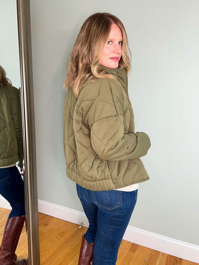 Thread and Supply Burke Jacket in Olive Green | Vintage Quilted Jacket