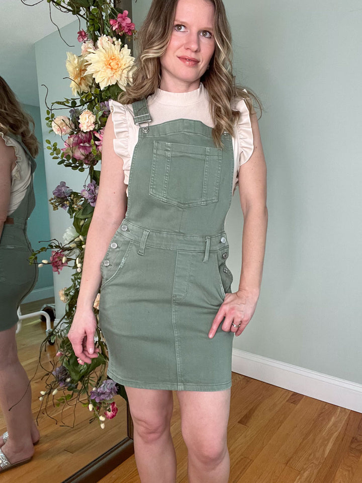 Judy Blue Olive Green Denim Overall Dress