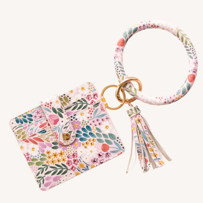 Floral Hands Free Keychain Wristlet- Summer Meadows - Elyse Breanne Designs