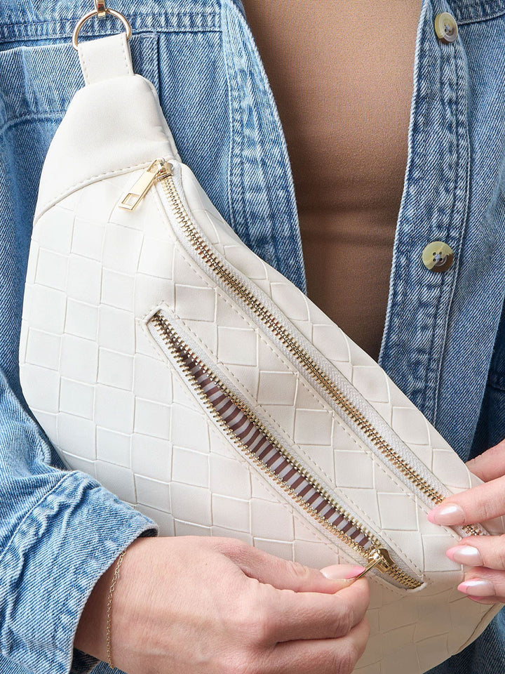 The Darling Effect Woven Belt Bag - White