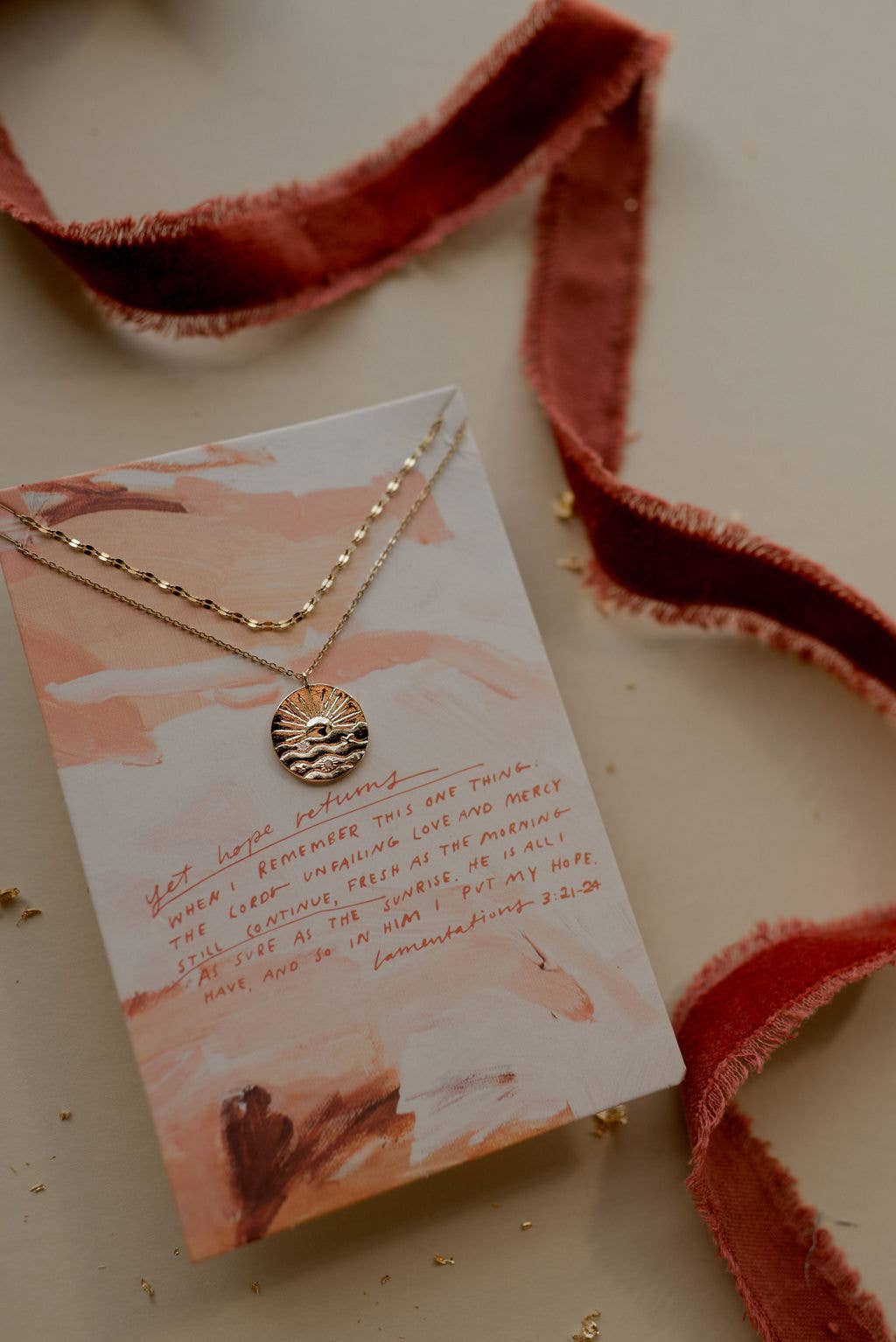 Hope Returns Necklace | Dear Heart Jewelry | Christian Necklace | Gold Sun Pendant