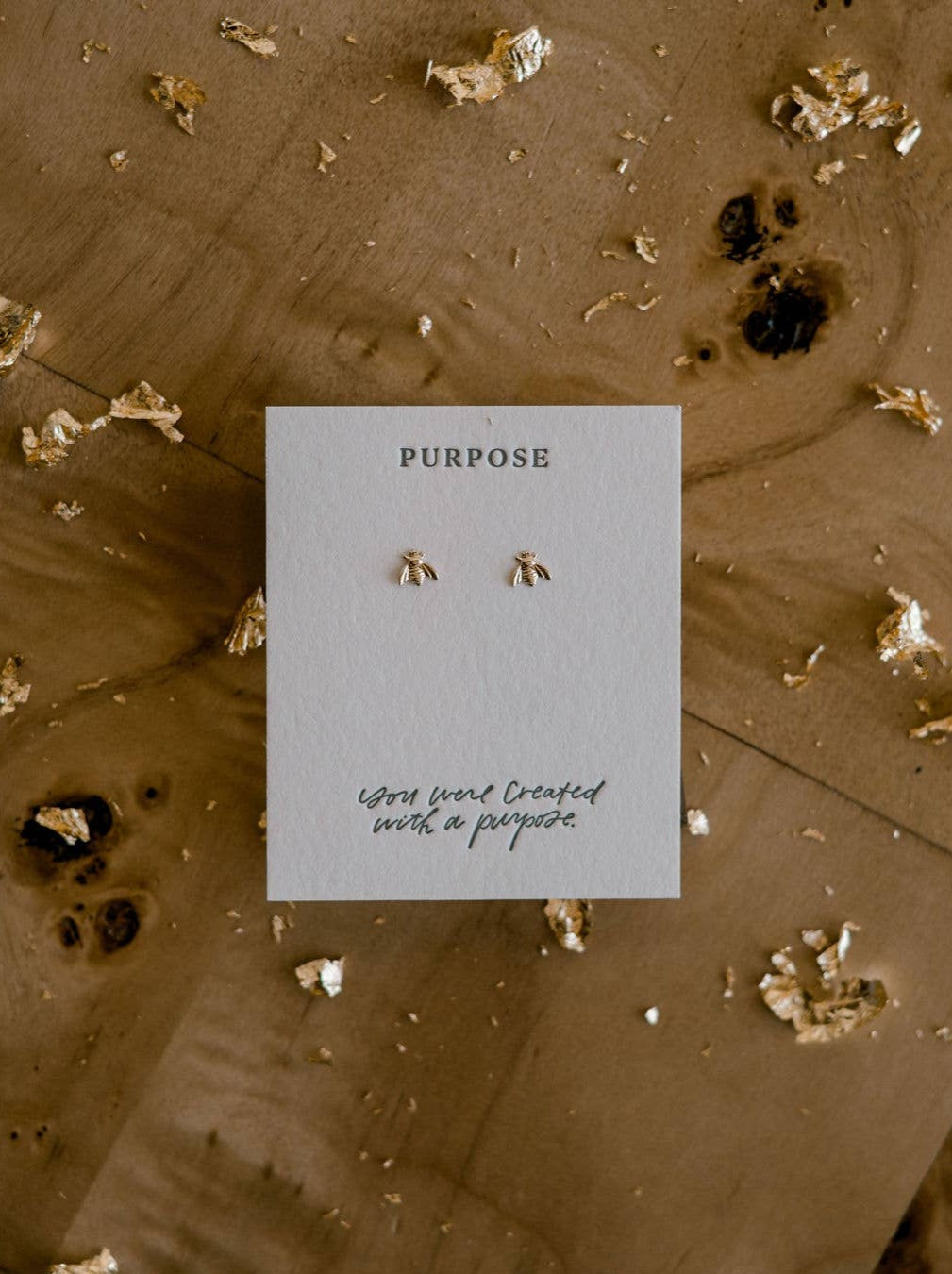 Purpose Bee Stud Earrings | Dear Heart Jewelry | Christian Earrings