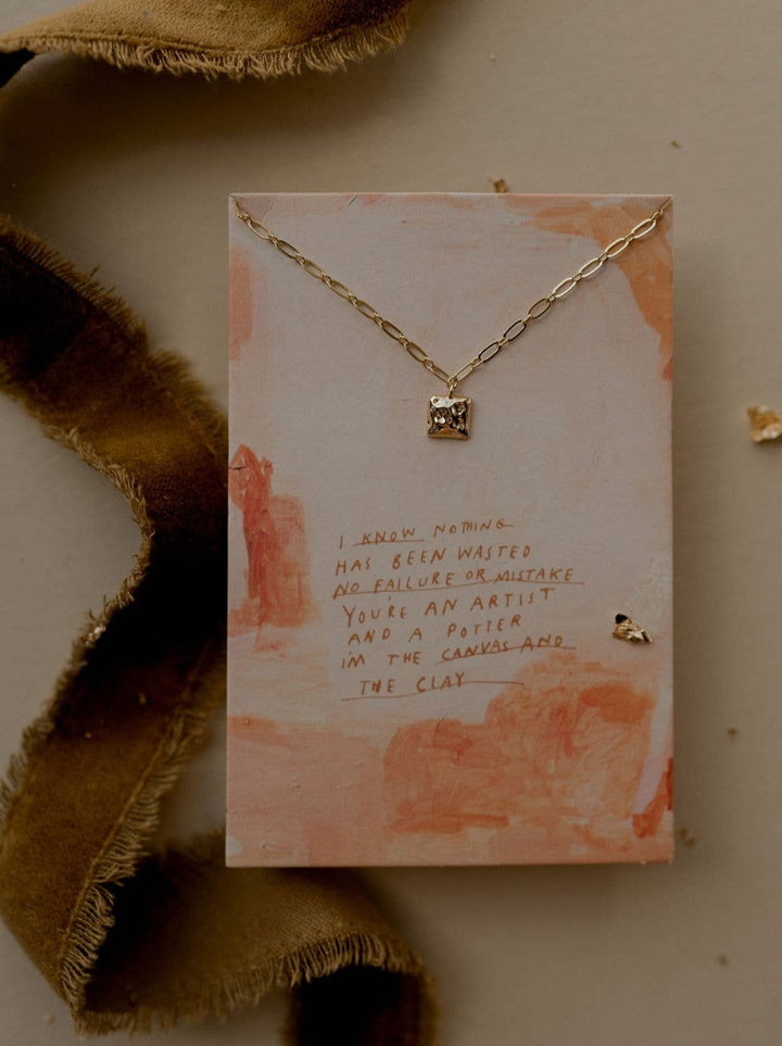 Canvas and Clay Necklace | Dear Heart Jewelry | Christian Necklace