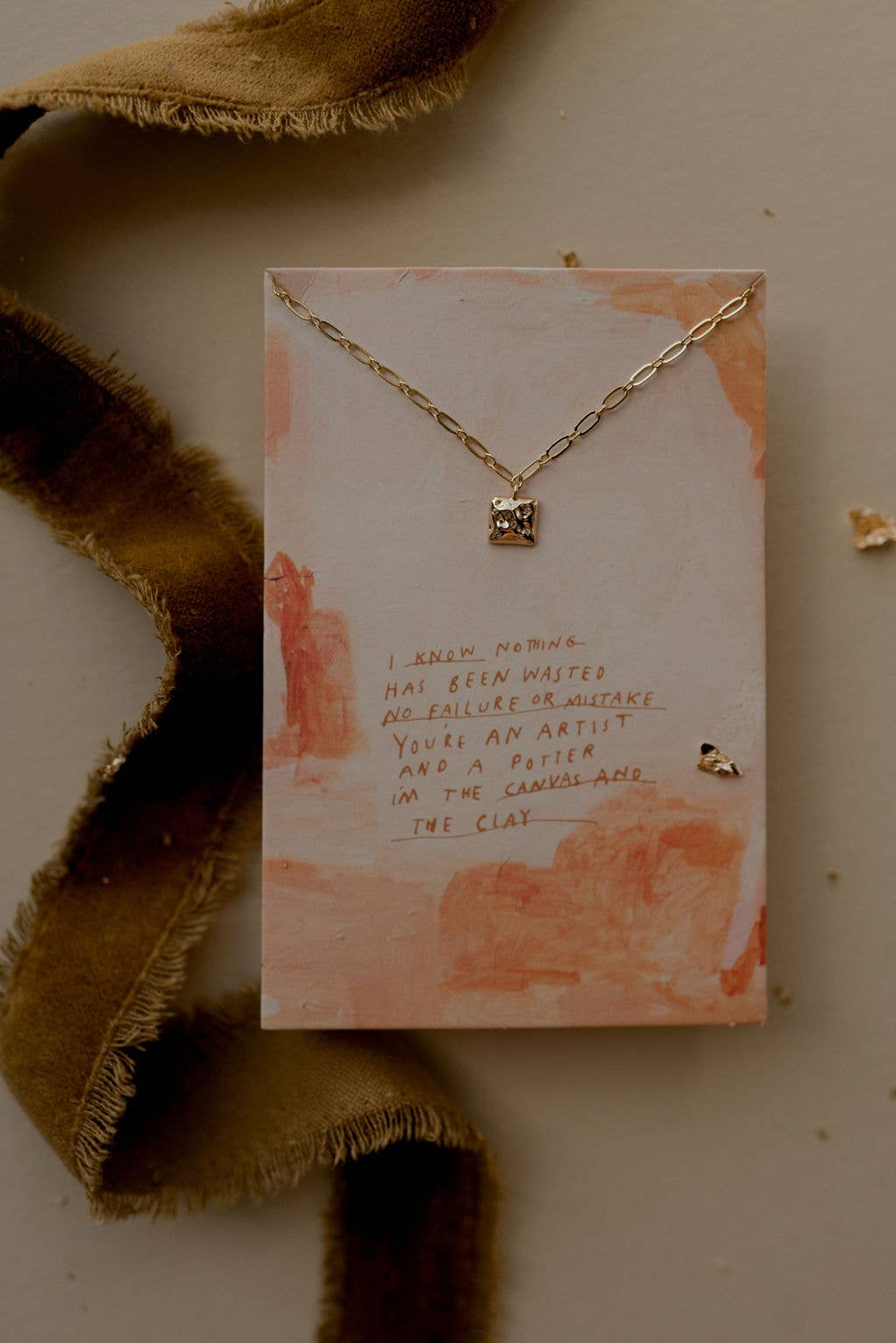 Canvas and Clay Necklace | Dear Heart Jewelry | Christian Necklace