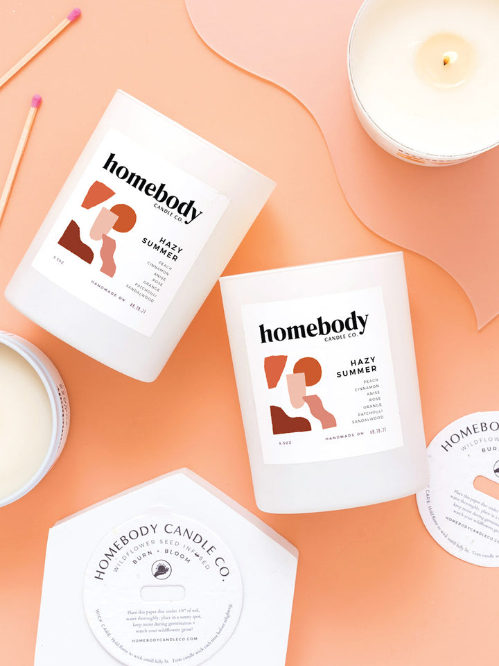 Burn and Bloom Candles | Homebody Candle Co | Hazy Summer