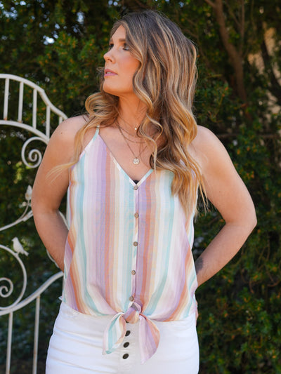 Colorful Pastel Striped Tank Top