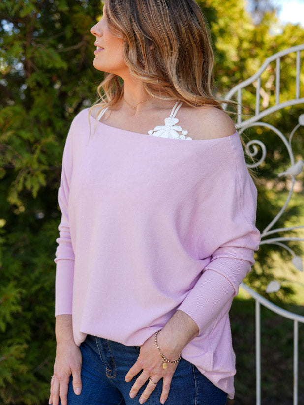 Lavender boatneck sweater
