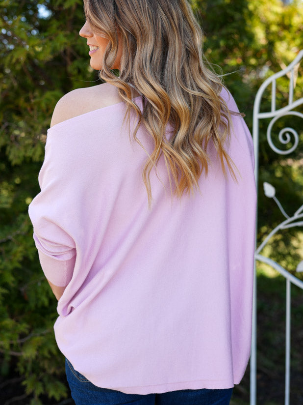 Lavender boatneck sweater