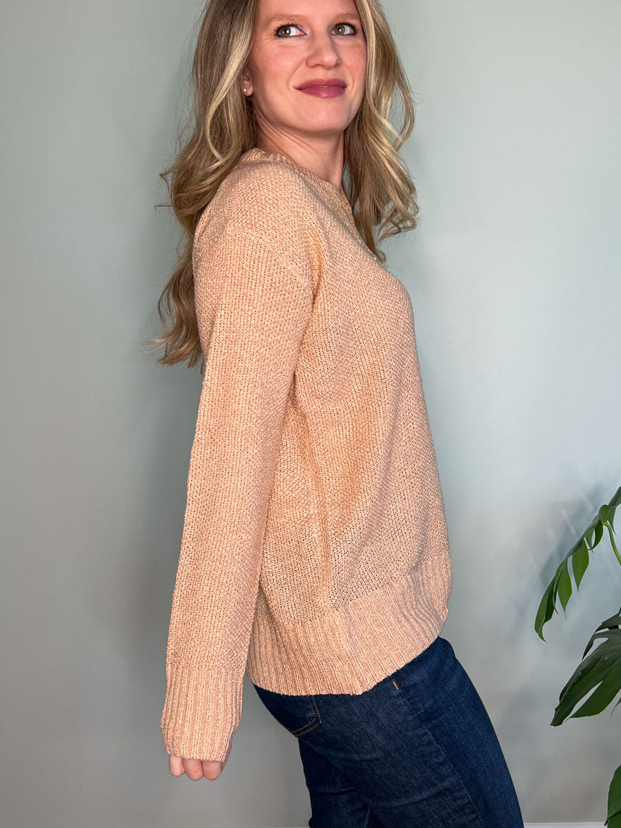 Long Sleeve Henley Sweater in Sandstone