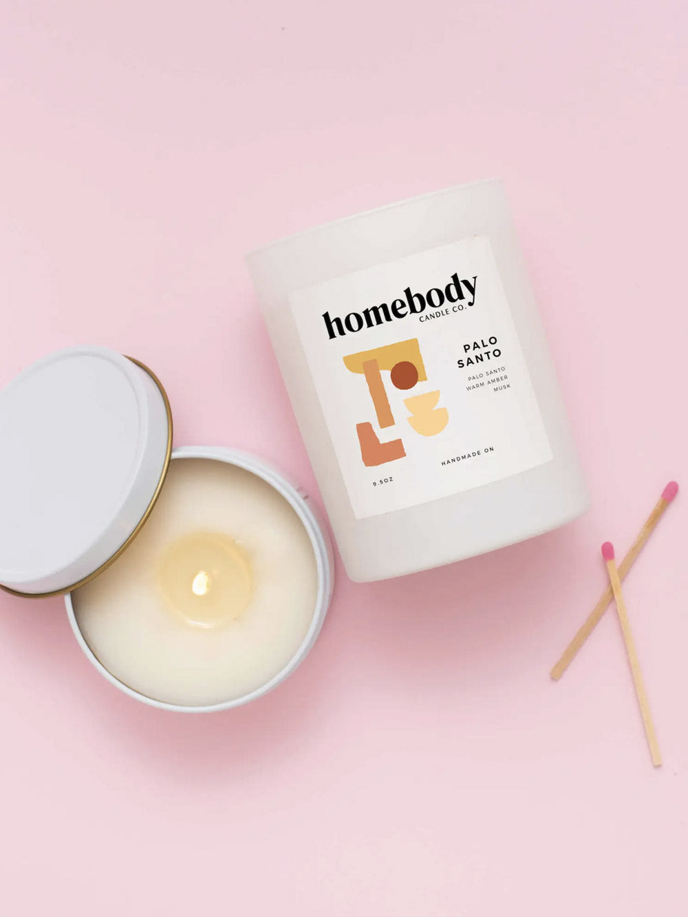 Homebody Candle Co | Burn and Bloom Candle | Palo Santo | Wildflower Infused
