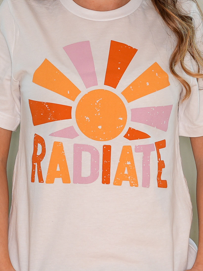 Radiate Christian T-shirt Sunburst Graphic Closeup