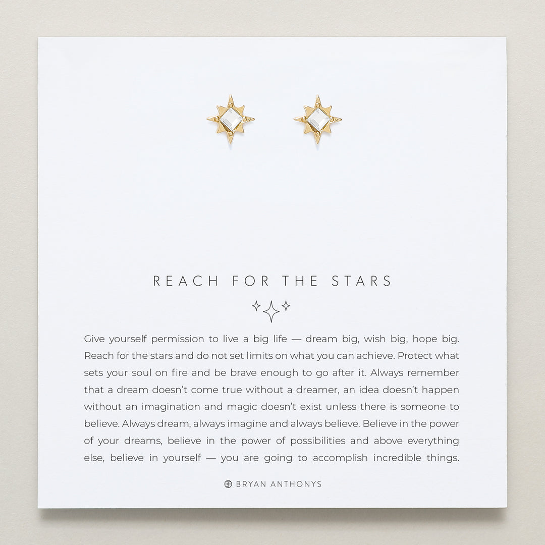 Bryan Anthonys Reach For the Stars Gold Starburst Earrings with Crystals