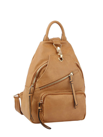 Small Tan Fashion Backpack