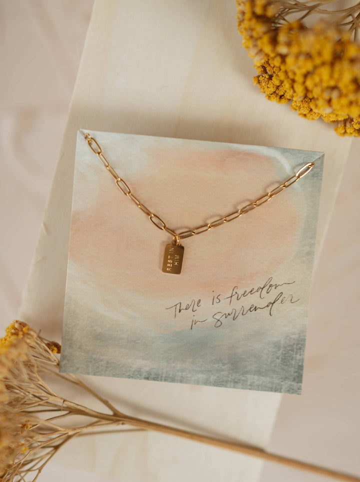 Rest in Him Necklace | Dear Heart Jewelry | Christian Necklace